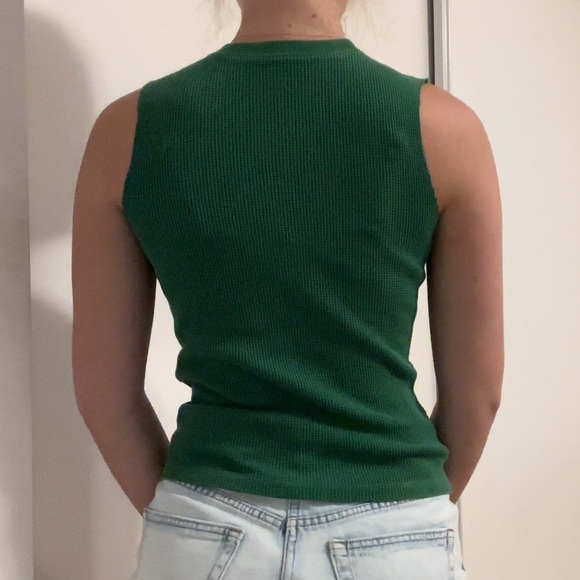 green raw hem LAX lacrosse graphic tank - Picture 2 of 2